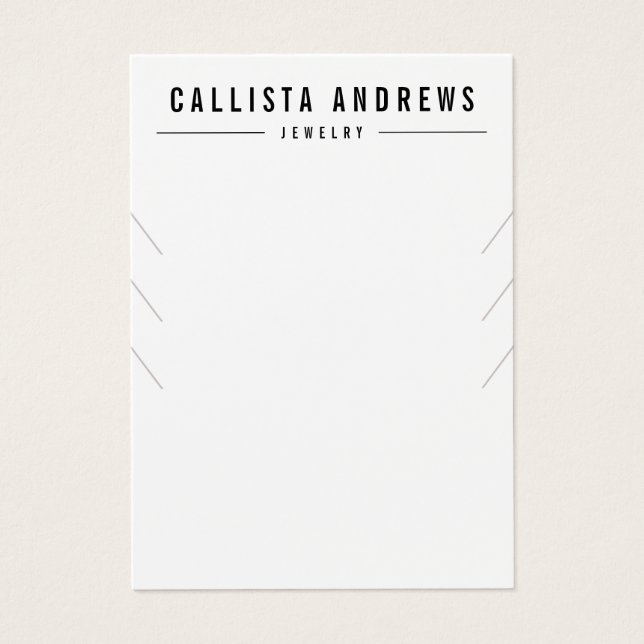 Simple Black White Multiple Necklace Display Card (Front)