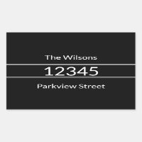 Simple Black & White Name Street Address Mailbox