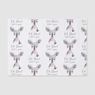 Simple Black & White Oh Deer What A Year Quote Tissue Paper