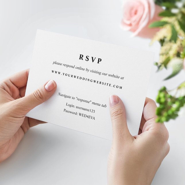 Simple Black & White Online Response Website Card (Creator Uploaded)