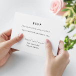 Simple Black & White Online Response Website Card<br><div class="desc">Border-less Version. (Also available with a black border) Simple and clean black and white design insert card for your online rsvp; wedding website address card. Delicate leaf illustration on front and back. Customise to suit almost any invitation by changing font styles, colours, background colour on front and back and even...</div>
