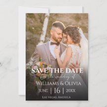 Simple Black & White Overlay Photo Wedding Invitat