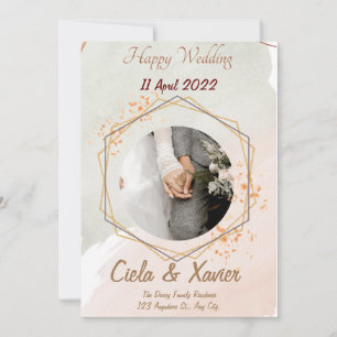 Simple Black & White Overlay Photo Wedding Invitat Invitation