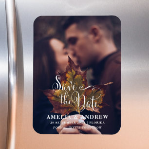 Simple Black & White Photo Save the Date Magnet