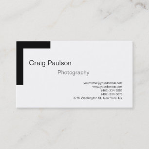 Simple Black White Photography Business Card