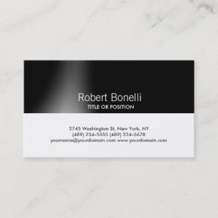 Simple Black White Plain Modern Business Card