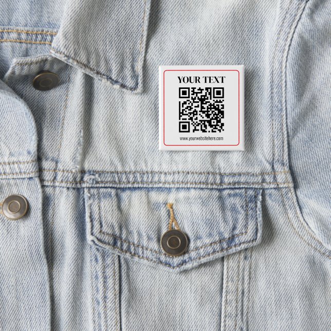 Simple Black & White QR code with Red Border 15 Cm Square Badge (In Situ)