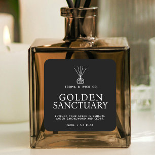 Simple black white reed diffuser label