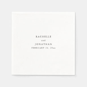Simple Black White Simple Monogram Wedding Napkins