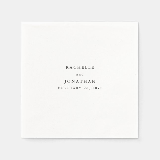 Simple Black White Simple Monogram Wedding Napkins (Front)