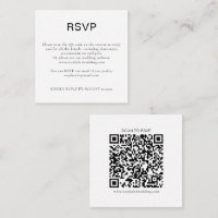 Simple Black White Text QR Code RSVP