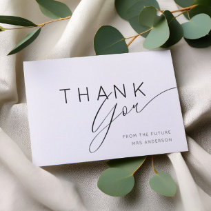 Simple Black & White Thank You Bridal Shower Card
