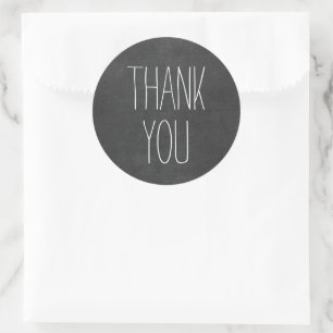 Simple Black White Thank You Chalkboard Stickers
