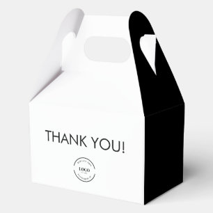 Simple Black white Thank you Custom Logo  Favour Box