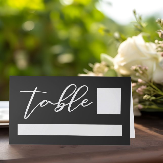 Simple Black White Typography Chic Modern Wedding Place Card (Creator Uploaded)