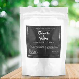 Simple Black White Waterproof Product Label