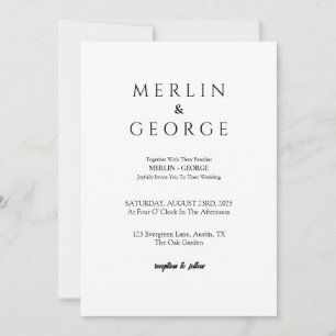 Simple Black & White Wedding Invitation