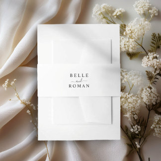 Simple Black & White Wedding Invitation Belly Band