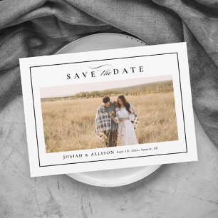Simple Black & White Wedding Photo Save the Date