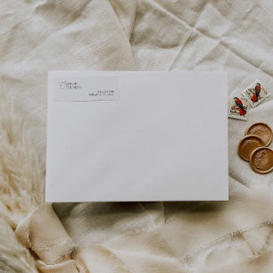 Simple Black & White Wedding Return Address
