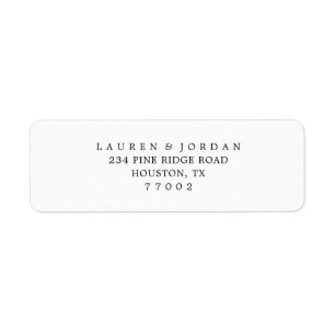 Simple Black & White Wedding Return Address Labels