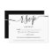 Simple black white wedding rsvp monogram