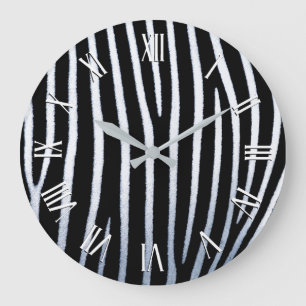 Simple Black & White Zebra Pattern   Wall Clock