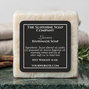 Simple black with white text cosmetics label