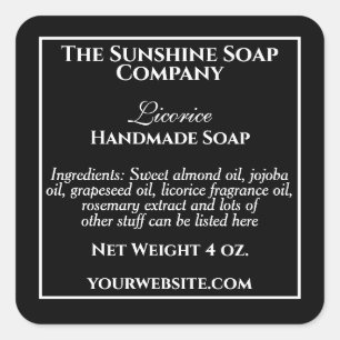 Simple black with white text cosmetics label