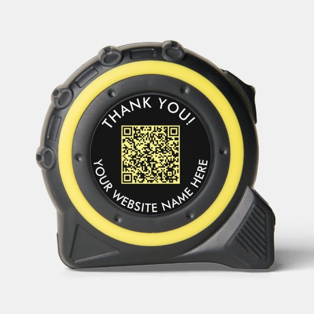 Simple Black Yellow QR Code Promo Business Website 1 (Front)
