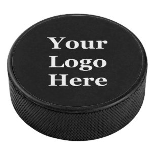 Simple Black Your Logo Here Template Hockey Puck