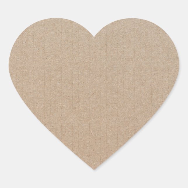 Simple Blank Heart Shaped Brown Kraft Sticker (Front)