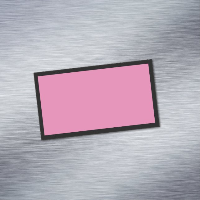 Simple Blank Pink and BlackBorder Magnetic Business Card (In Situ)