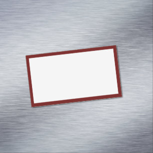 Simple Blank White and Dark Red Border Magnetic Business Card
