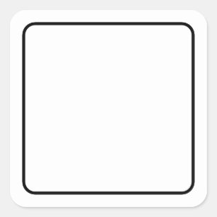 Simple Blank White with Black Border Square Sticker