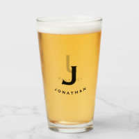 Simple Block Monogram Initial & Name