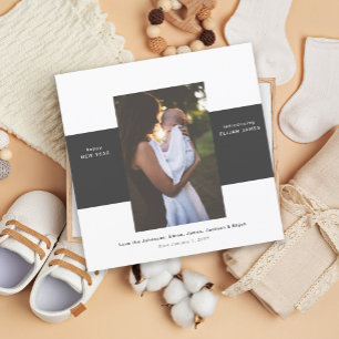 Simple Blocks Photo Birth Announcement