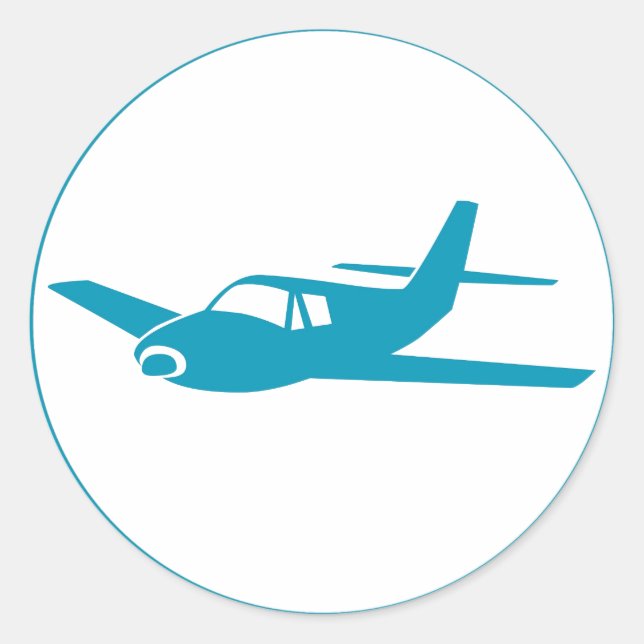 Simple blue aeroplane seal stickers (Front)