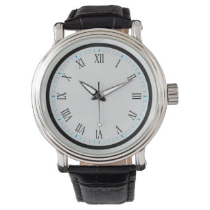 Simple Blue and Black Roman Numeral Watch