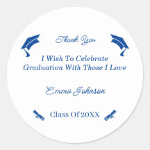 Simple Blue And White Customised Graduation
