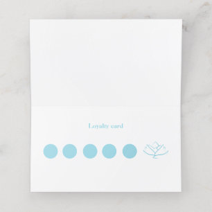 Simple Blue and White Lotus Flower Business Loyalty Card