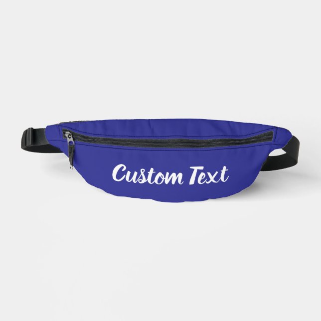 Simple Blue and White Script Text Template Bum Bags (Front)