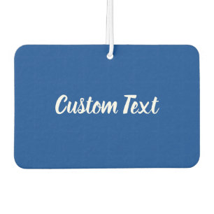 Simple Blue and White Script Text Template Car Air Freshener