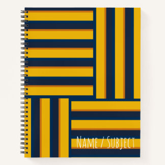 Simple blue and yellow stripe notebook