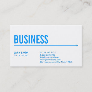 Simple Blue Arrow Detective Business Card