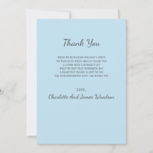 Simple Blue Baby Boy Shower Thank You