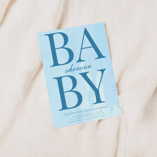 Simple Blue Baby Shower Invitation