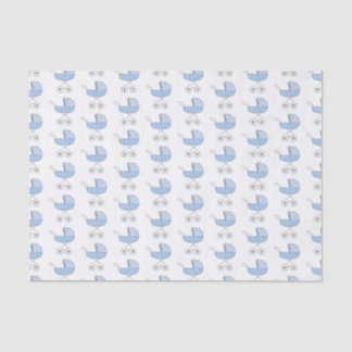 Simple Blue Baby Stroller Pattern Tissue Paper
