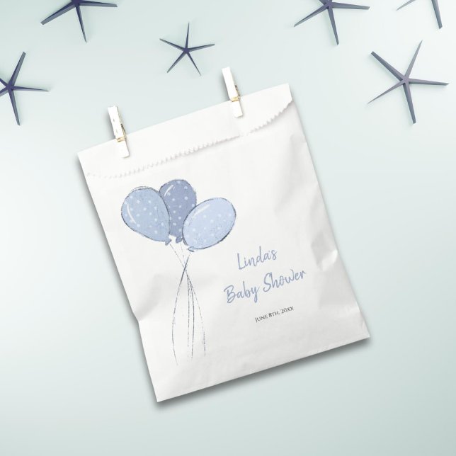 Simple Blue Balloon Baby Shower  Favour Bags (Creator Uploaded)