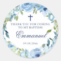 Simple Blue Baptism Favours for Boys
